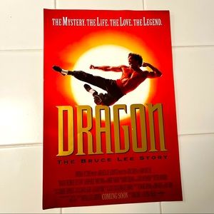 Dragon The Bruce Lee Story Original 1993 Film Movie Poster 16x11 Rare Vintage